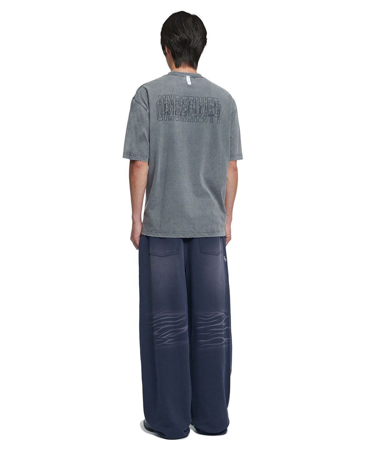 노매뉴얼(NOMANUAL) NM SKULL T-SHIRT - WASHED GRAY