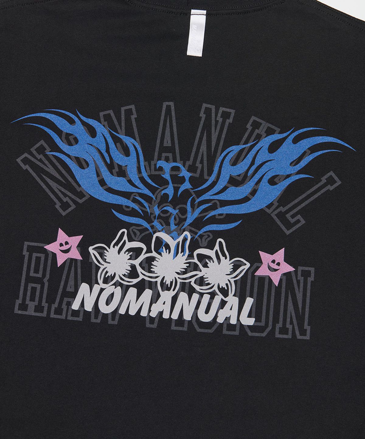 노매뉴얼(NOMANUAL) G.P PRINTED T-SHIRT - BLACK