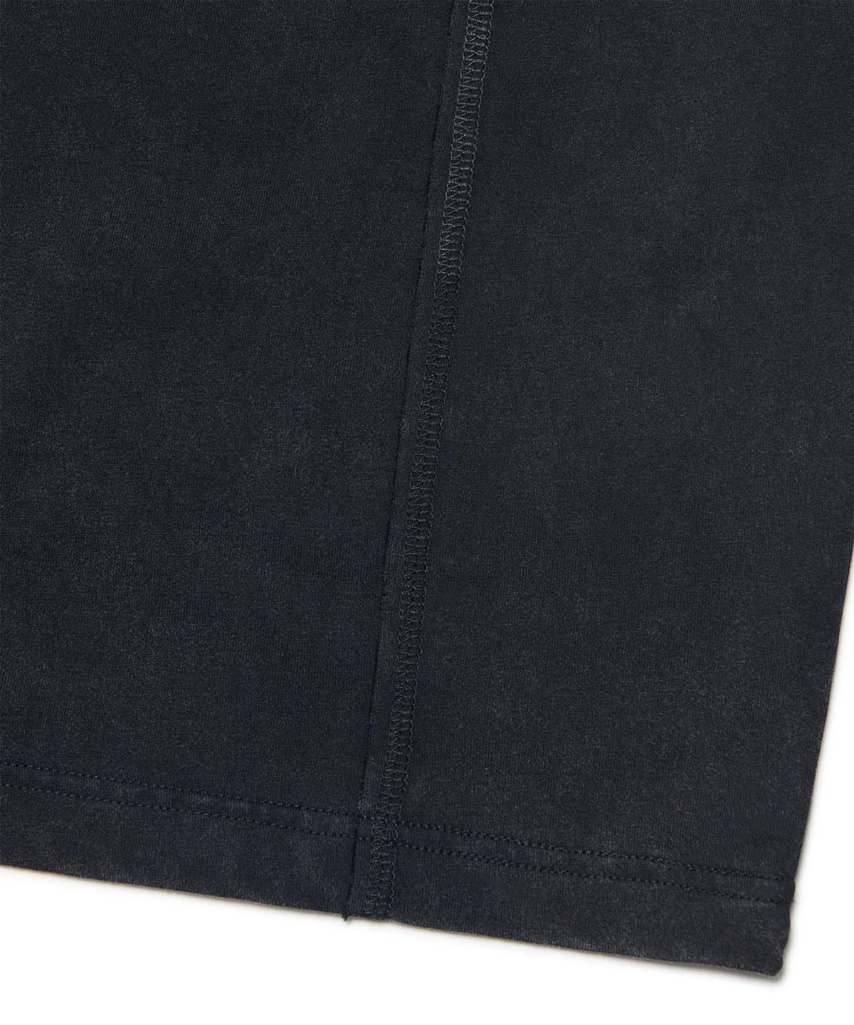 노매뉴얼(NOMANUAL) DUAL SLASH EMBLEM T-SHIRT - WASHED BLACK