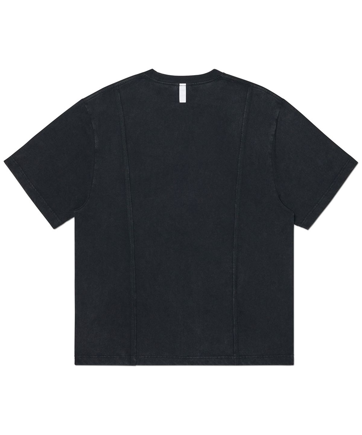 노매뉴얼(NOMANUAL) DUAL SLASH EMBLEM T-SHIRT - WASHED BLACK