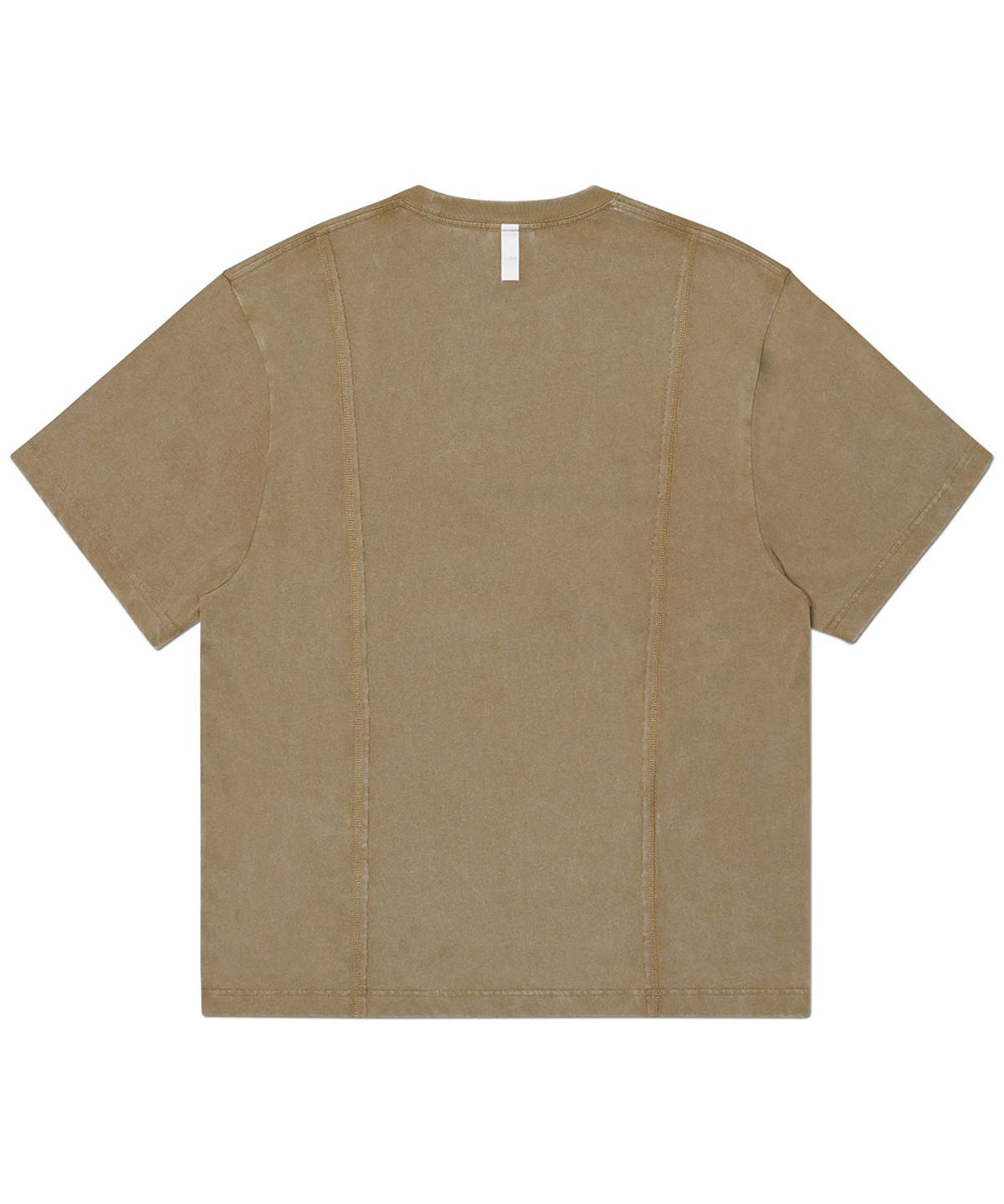 노매뉴얼(NOMANUAL) DUAL SLASH EMBLEM T-SHIRT - WASHED BROWN
