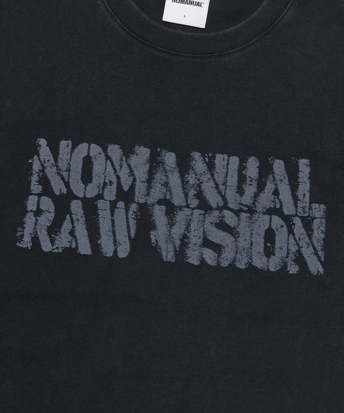 노매뉴얼(NOMANUAL) RAWMARK T-SHIRT - WASHED BLACK