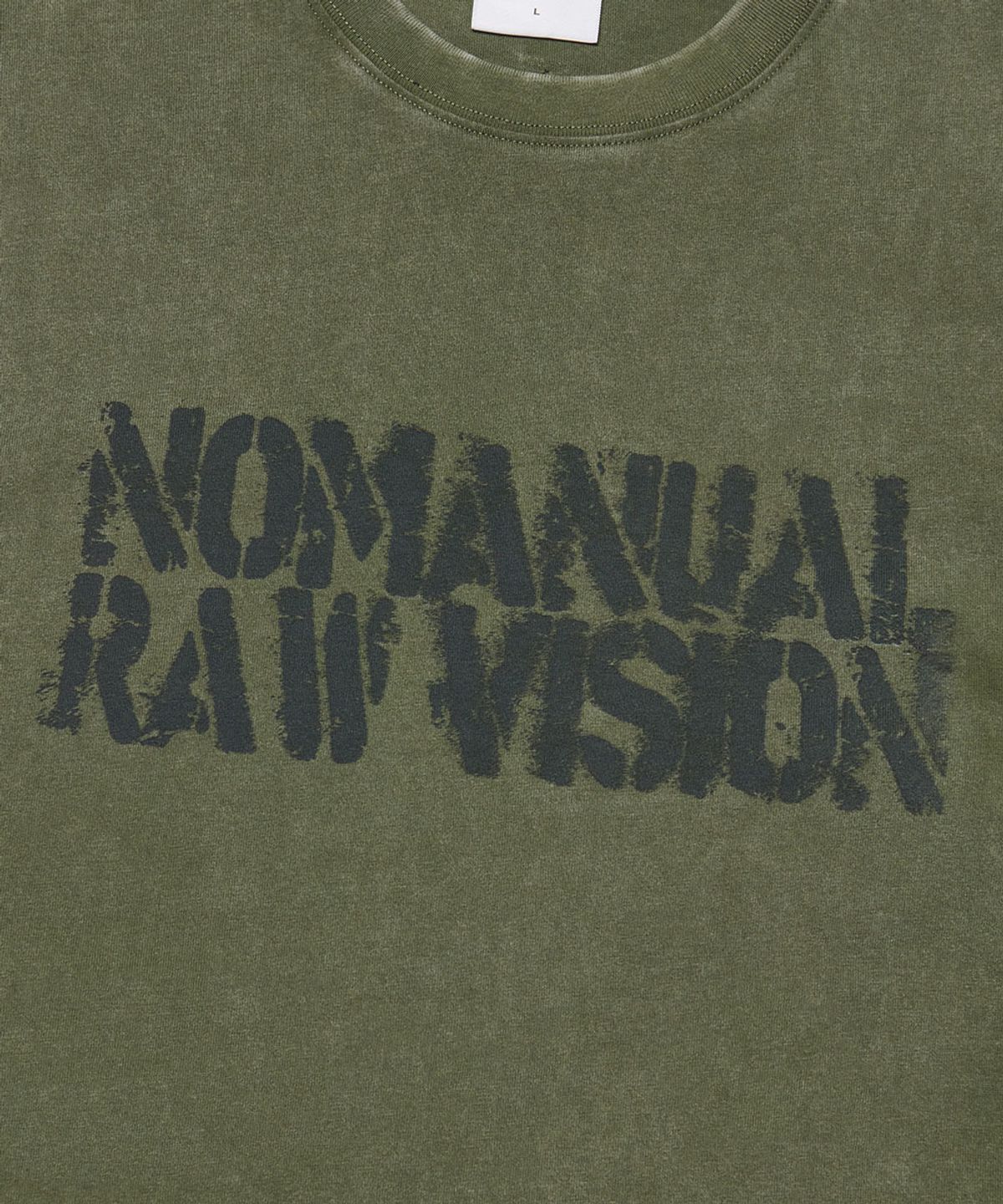 노매뉴얼(NOMANUAL) RAWMARK T-SHIRT - WASHED KHAKI