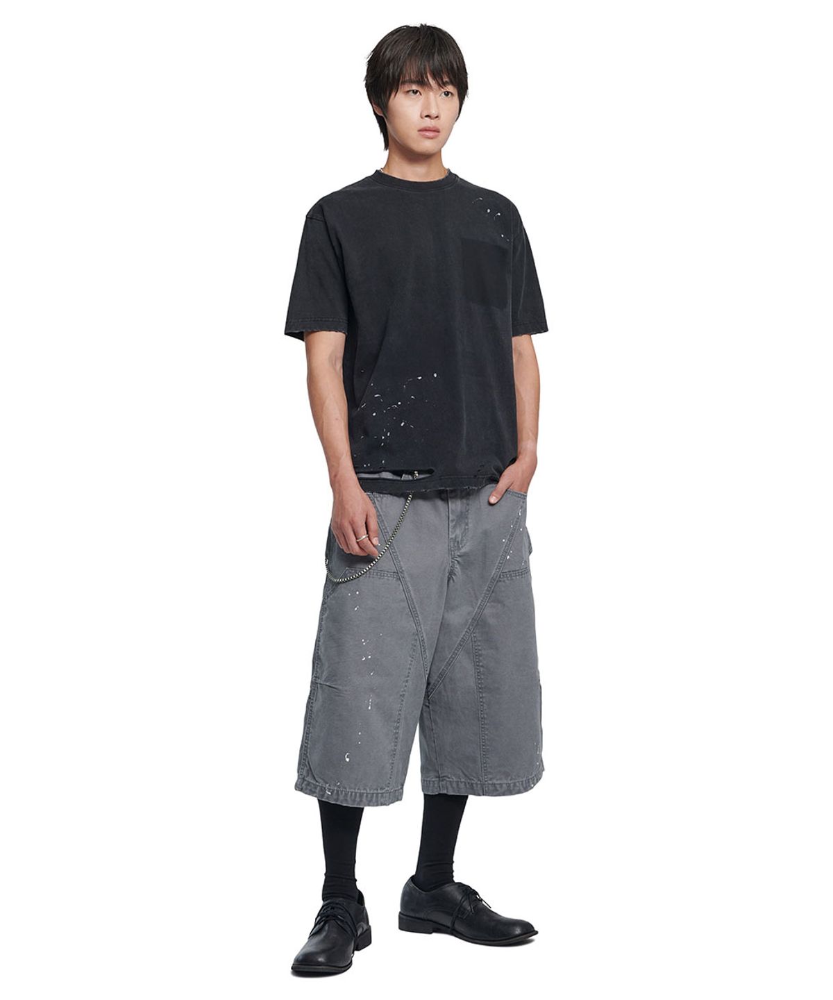 노매뉴얼(NOMANUAL) NM VINTAGE T-SHIRT - WASHED BLACK