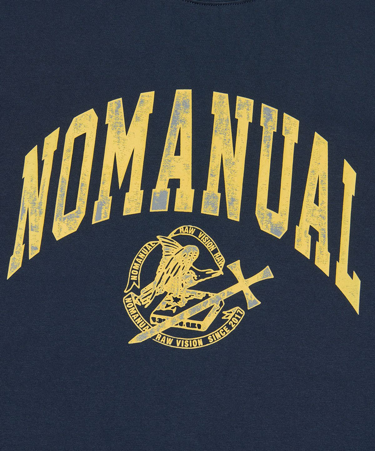 노매뉴얼(NOMANUAL) 2T ARCH LOGO T-SHIRT - DARK NAVY