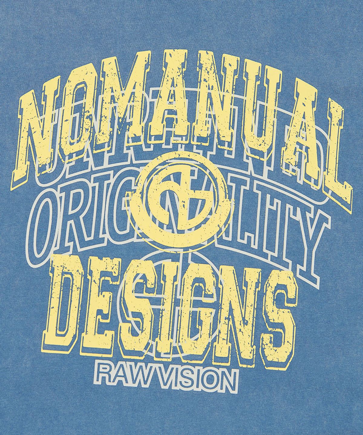 노매뉴얼(NOMANUAL) LAYERED ARCH GRAPHIC T-SHIRT - WASHED NAVY