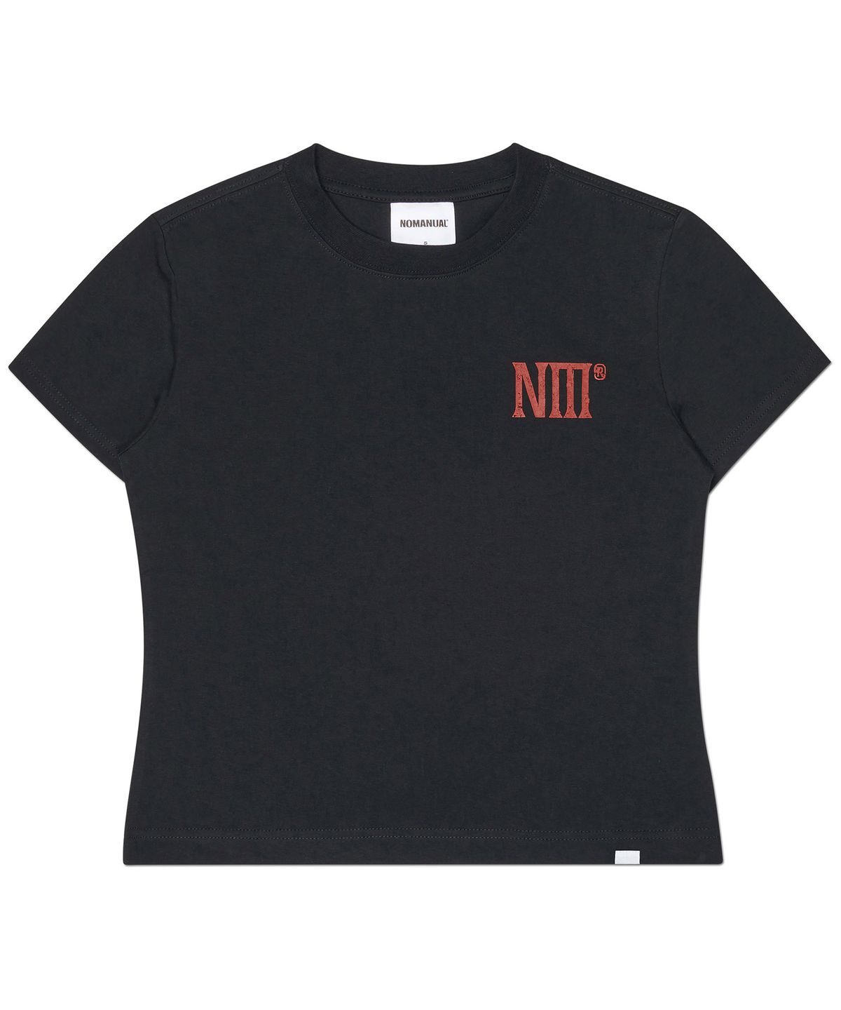 노매뉴얼(NOMANUAL) TWO FACE LOGO T-SHIRT (WOMAN) - BLACK