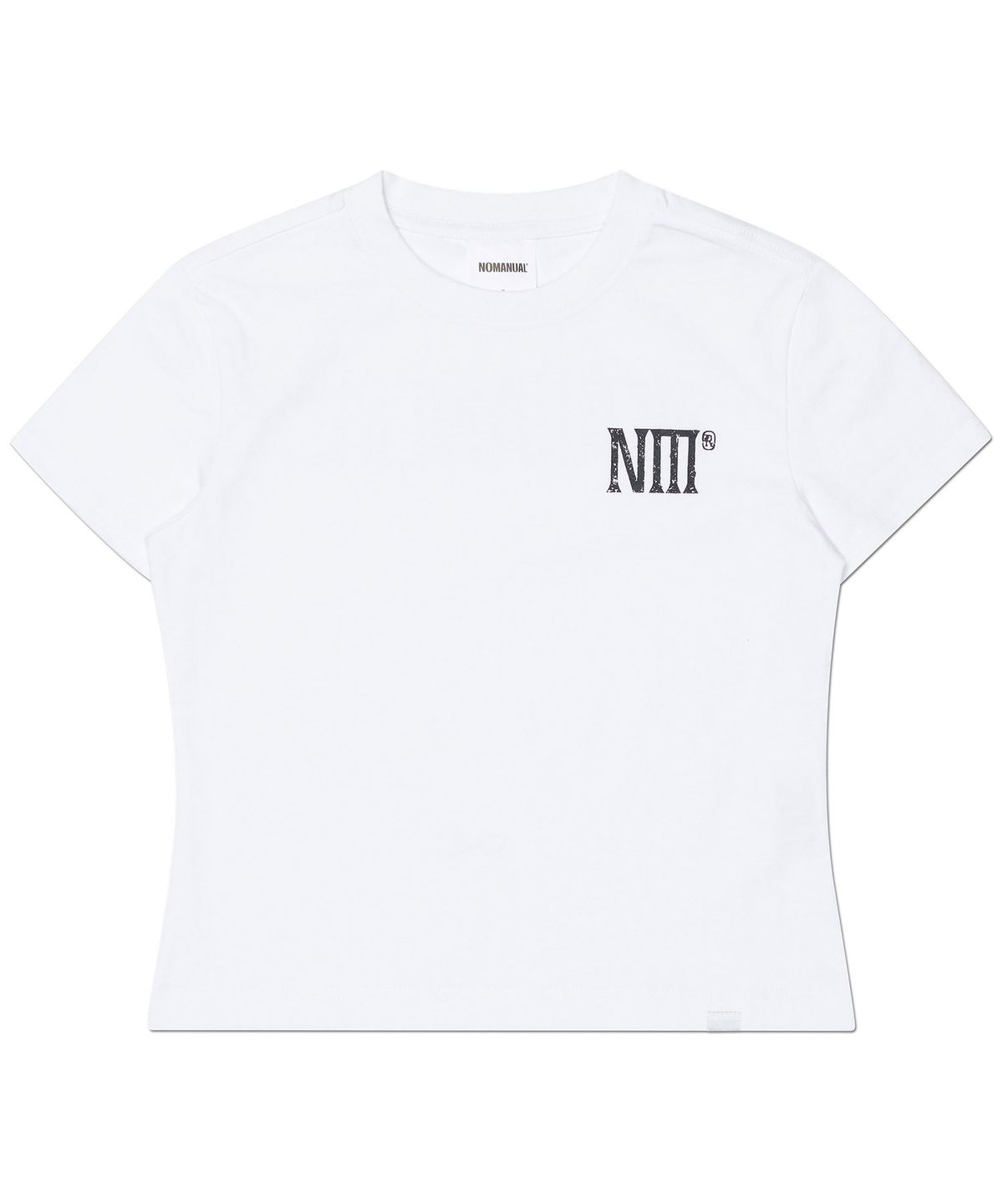 노매뉴얼(NOMANUAL) TWO FACE LOGO T-SHIRT (WOMAN) - WHITE