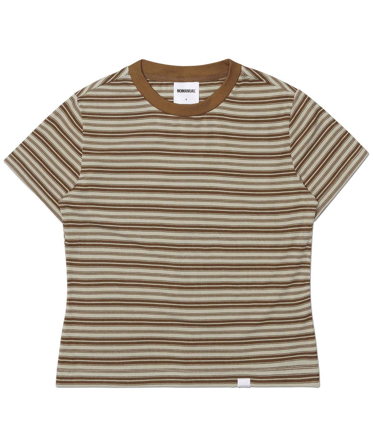 노매뉴얼(NOMANUAL) OFFBEAT STRIPE T-SHIRT (WOMAN) - BROWN