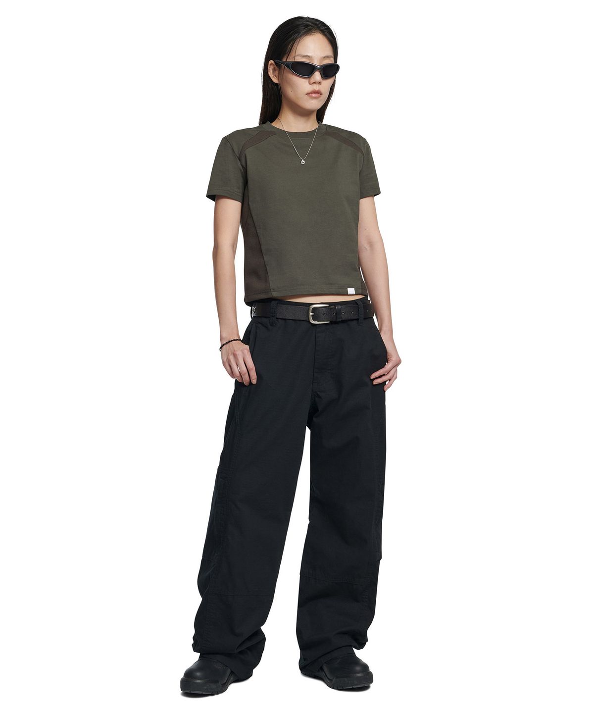 노매뉴얼(NOMANUAL) W.B T-SHIRT (WOMAN) - CHARCOAL