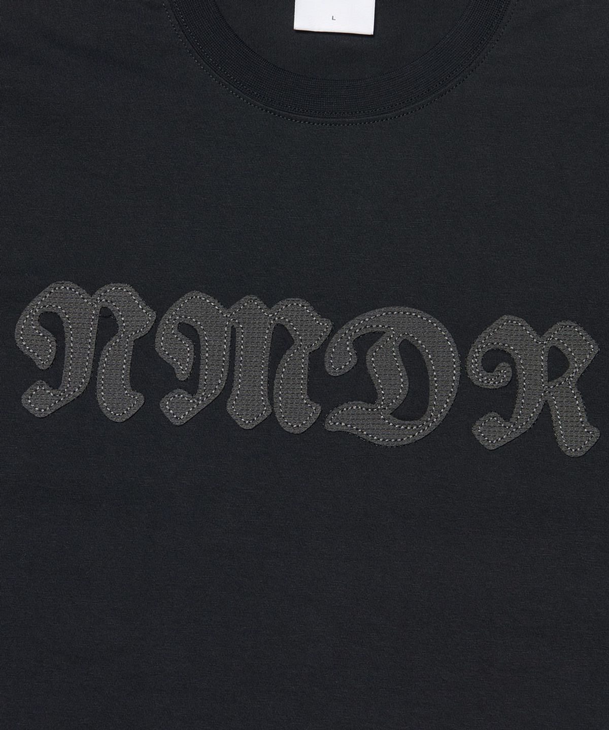 노매뉴얼(NOMANUAL) WAFFLE PATCHED T-SHIRT (WOMAN) - BLACK