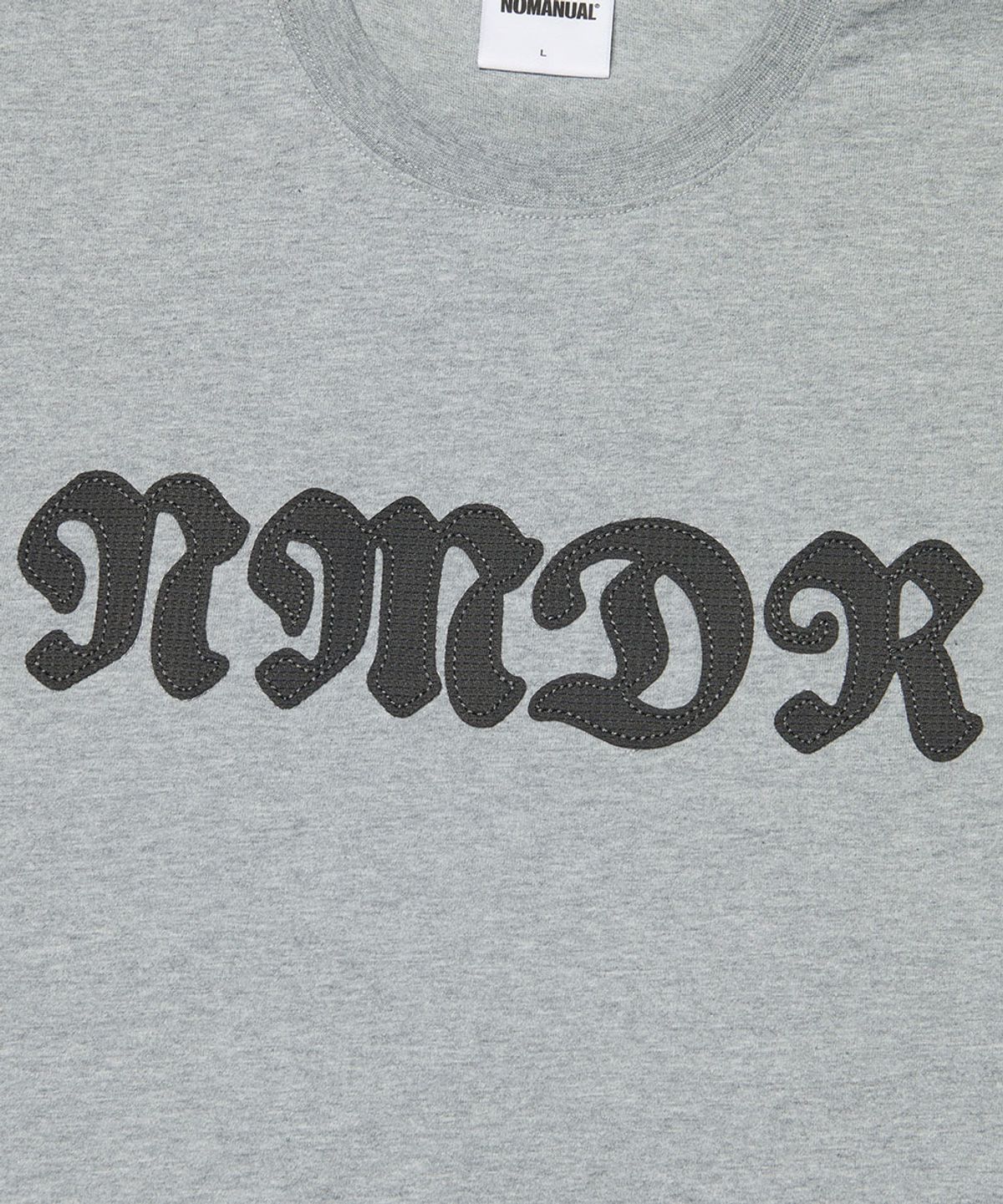 노매뉴얼(NOMANUAL) WAFFLE PATCHED T-SHIRT (WOMAN) - MELANGE