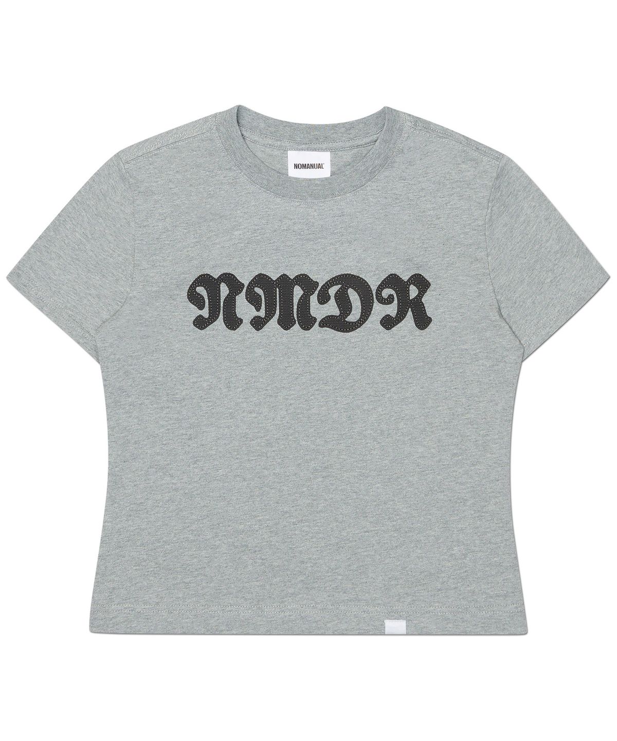 노매뉴얼(NOMANUAL) WAFFLE PATCHED T-SHIRT (WOMAN) - MELANGE