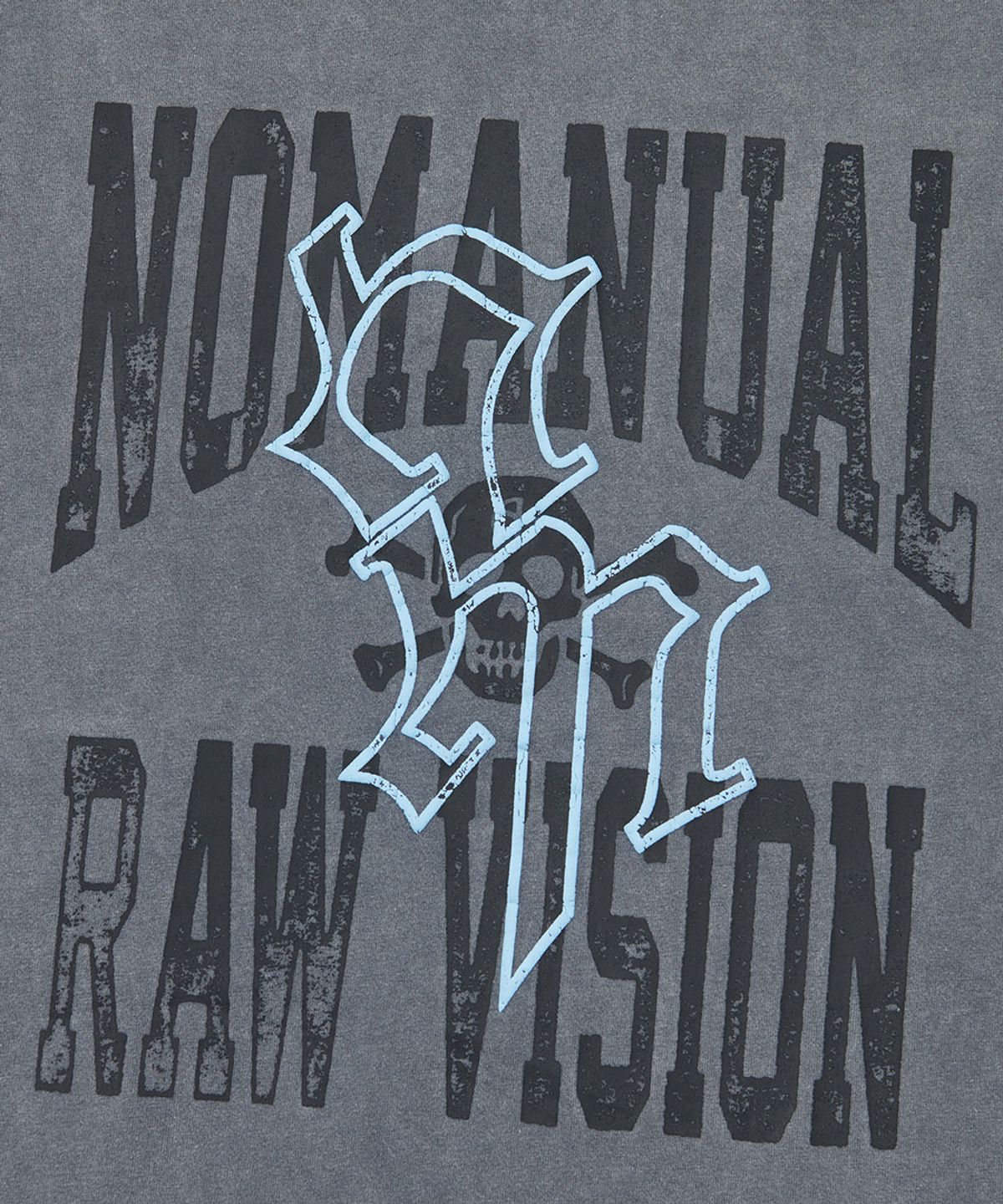 노매뉴얼(NOMANUAL) NM SKULL T-SHIRT (WOMAN) - WASHED GRAY