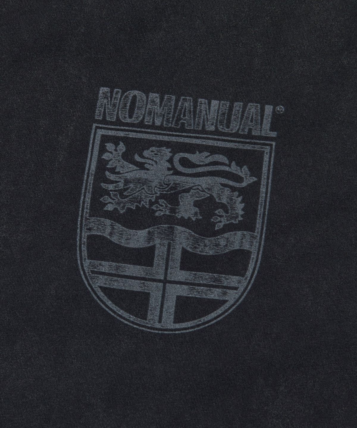노매뉴얼(NOMANUAL) DUAL SLASH EMBLEM T-SHIRT (WOMAN) - WASHED BLACK