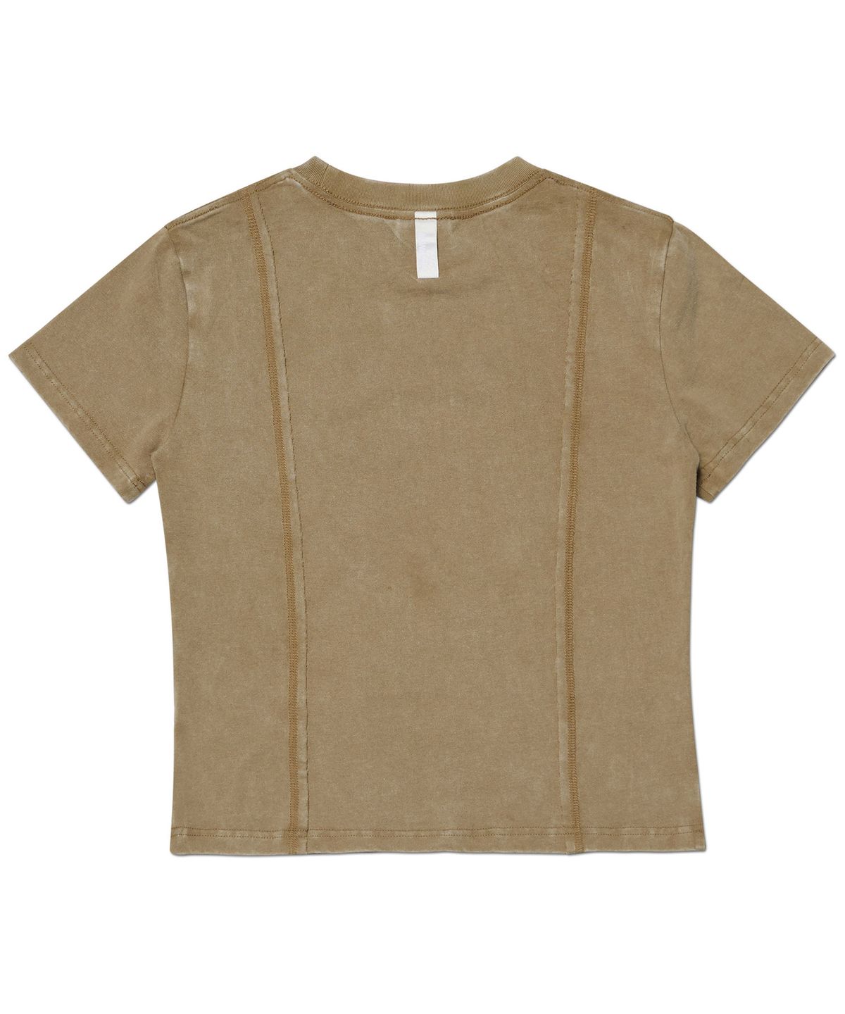 노매뉴얼(NOMANUAL) DUAL SLASH EMBLEM T-SHIRT (WOMAN) - WASHED BROWN
