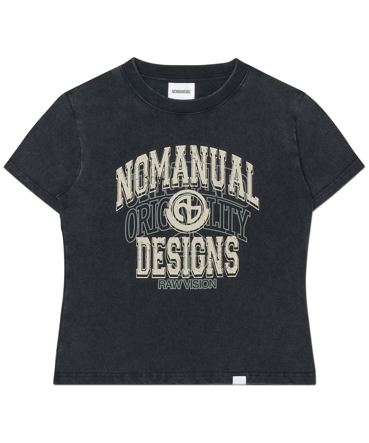 노매뉴얼(NOMANUAL) LAYERED ARCH GRAPHIC T-SHIRT (WOMAN) - WASHED BLACK