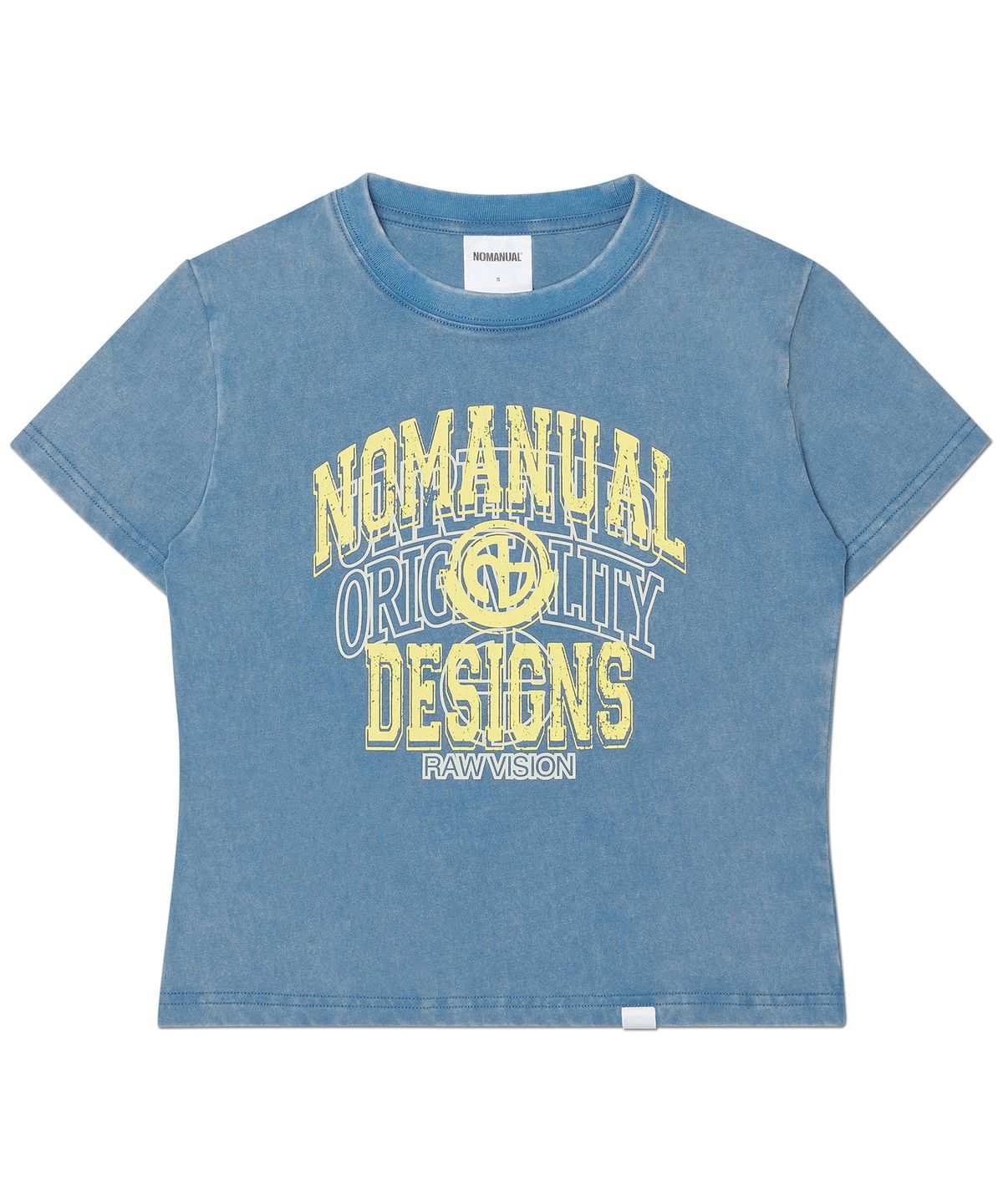 노매뉴얼(NOMANUAL) LAYERED ARCH GRAPHIC T-SHIRT (WOMAN) - WASHED NAVY