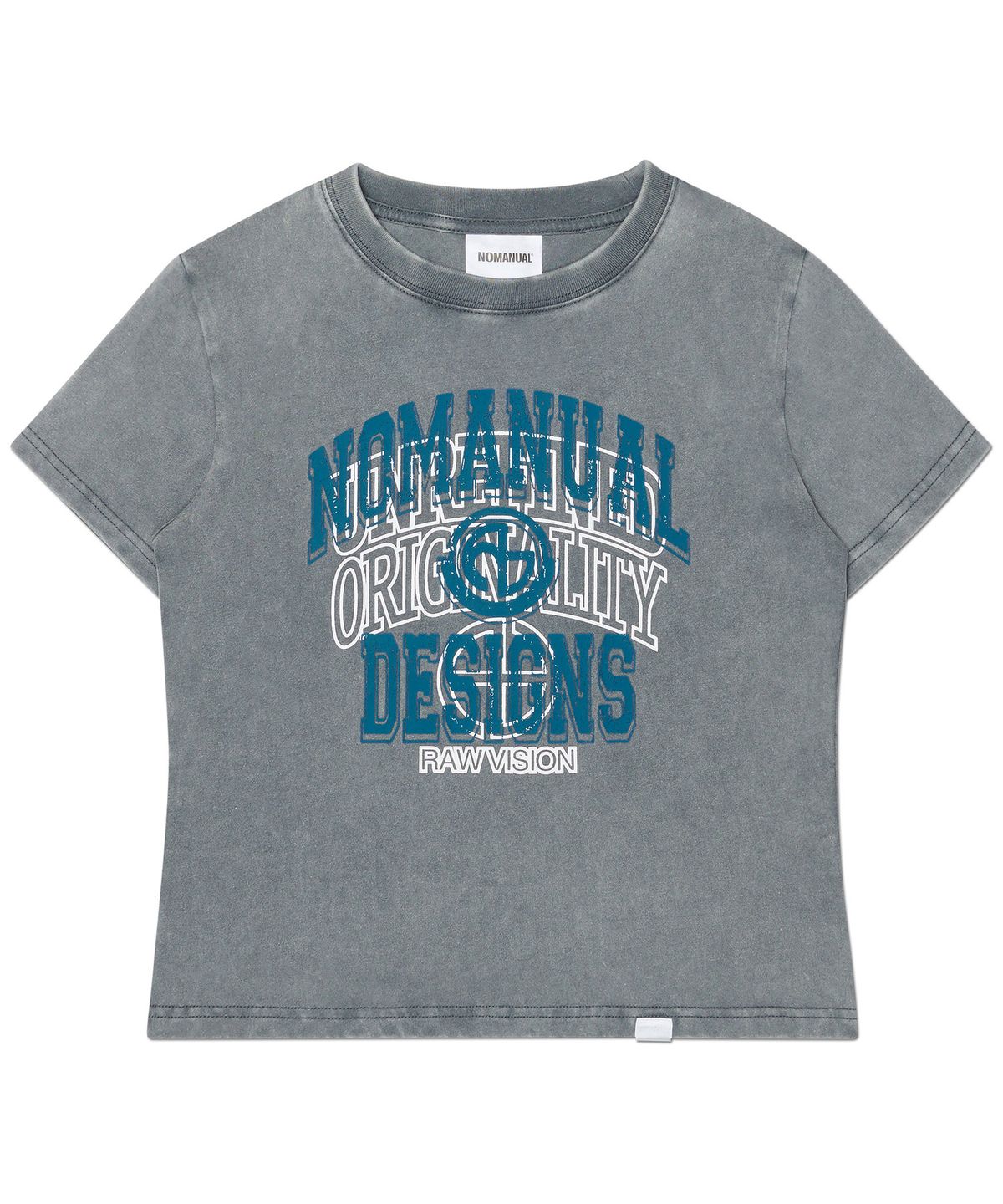 노매뉴얼(NOMANUAL) LAYERED ARCH GRAPHIC T-SHIRT (WOMAN) - WASHED CHARCOAL