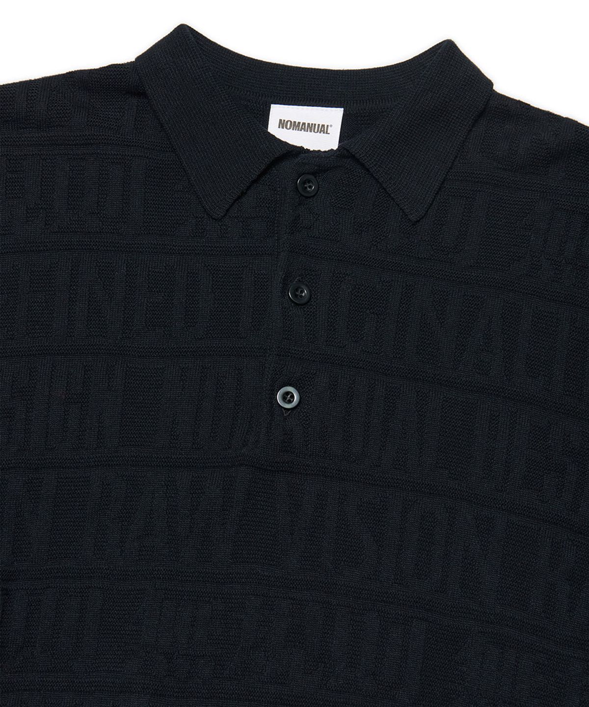 노매뉴얼(NOMANUAL) M.F JACQUARD POLO SHIRT - BLACK