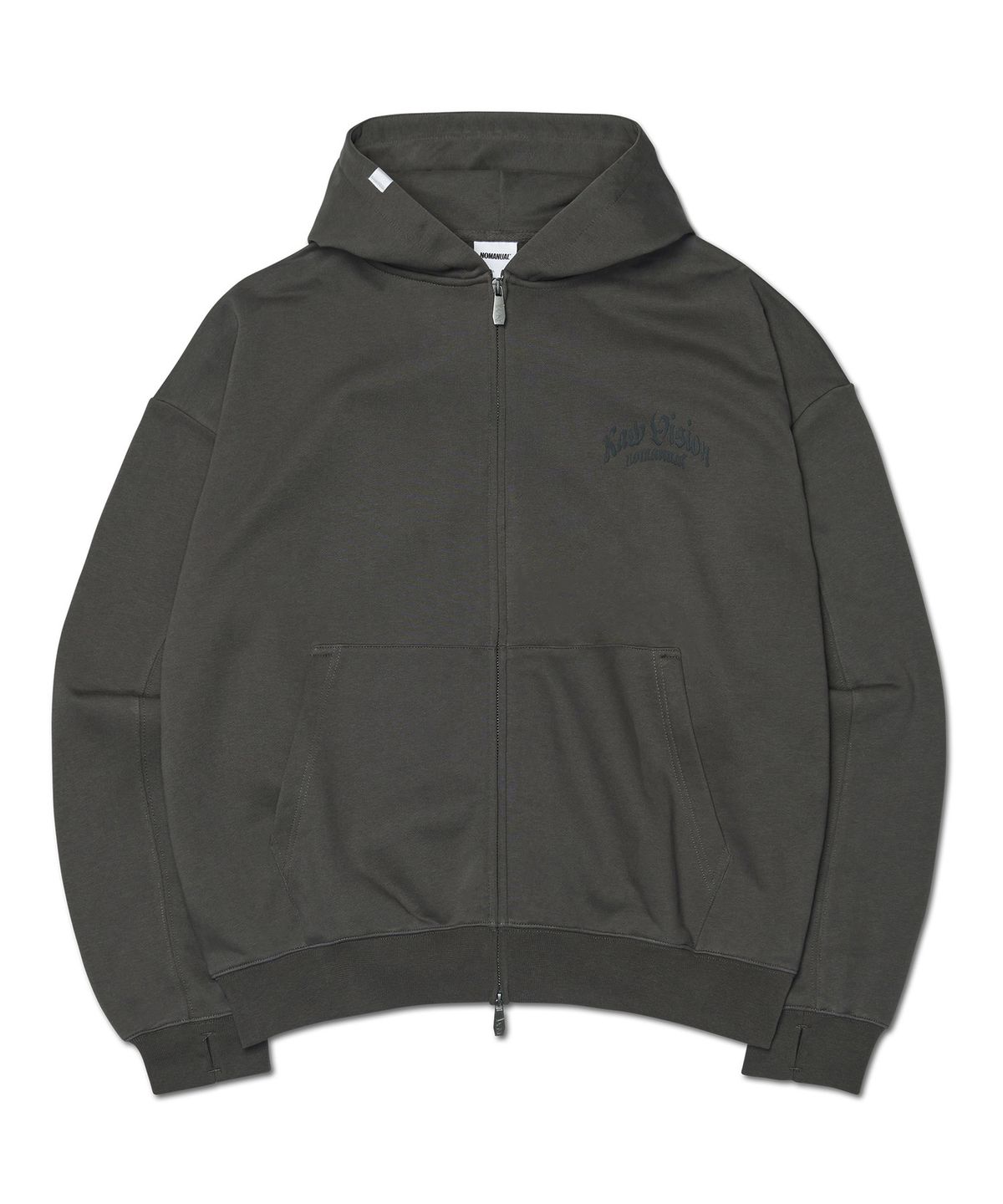 노매뉴얼(NOMANUAL) F.P HOODED ZIP-UP - CHARCOAL