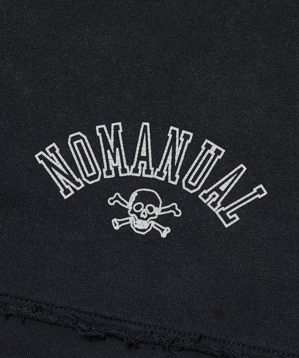 노매뉴얼(NOMANUAL) RAW EDGE HOODED ZIP-UP - WASHED BLACK