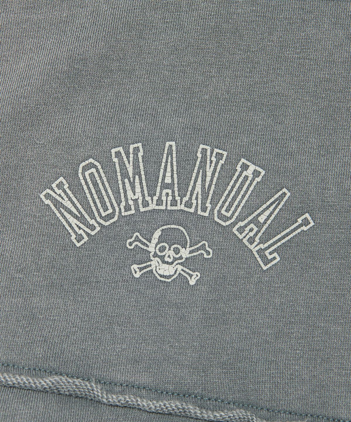 노매뉴얼(NOMANUAL) RAW EDGE HOODED ZIP-UP - WASHED GRAY