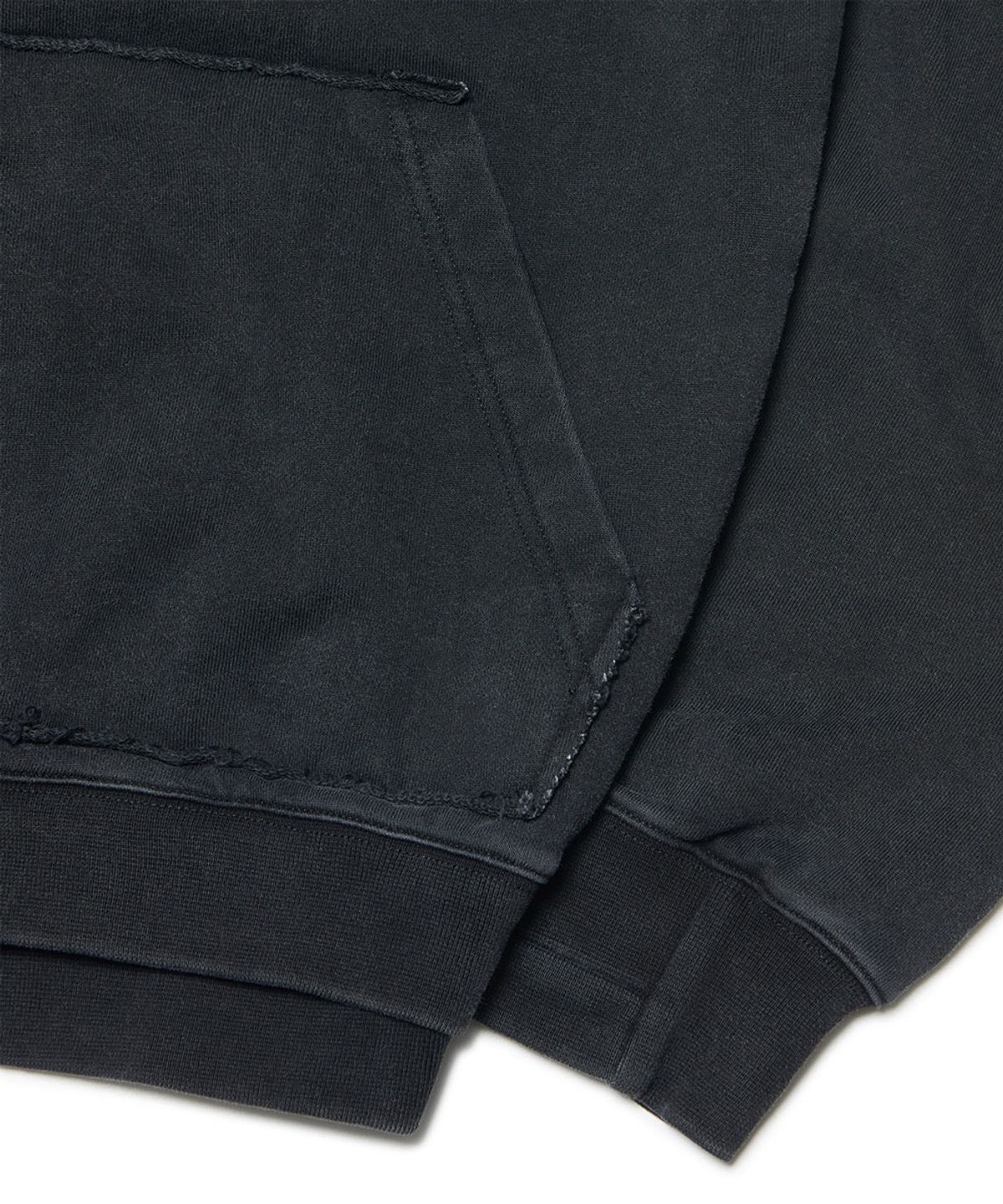 노매뉴얼(NOMANUAL) R.P LAYER HOODED ZIP-UP - WASHED BLACK