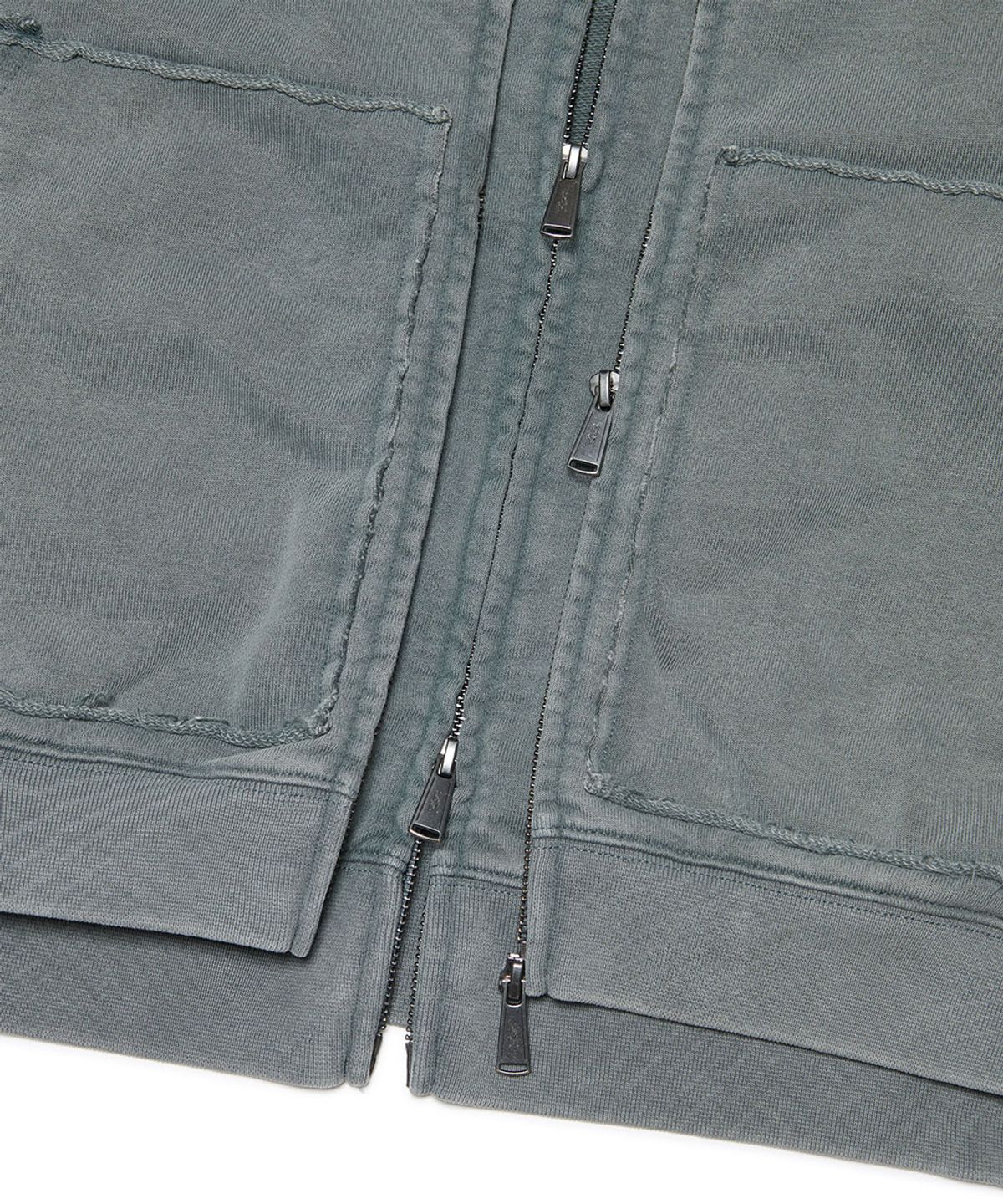 노매뉴얼(NOMANUAL) R.P LAYER HOODED ZIP-UP - WASHED GRAY