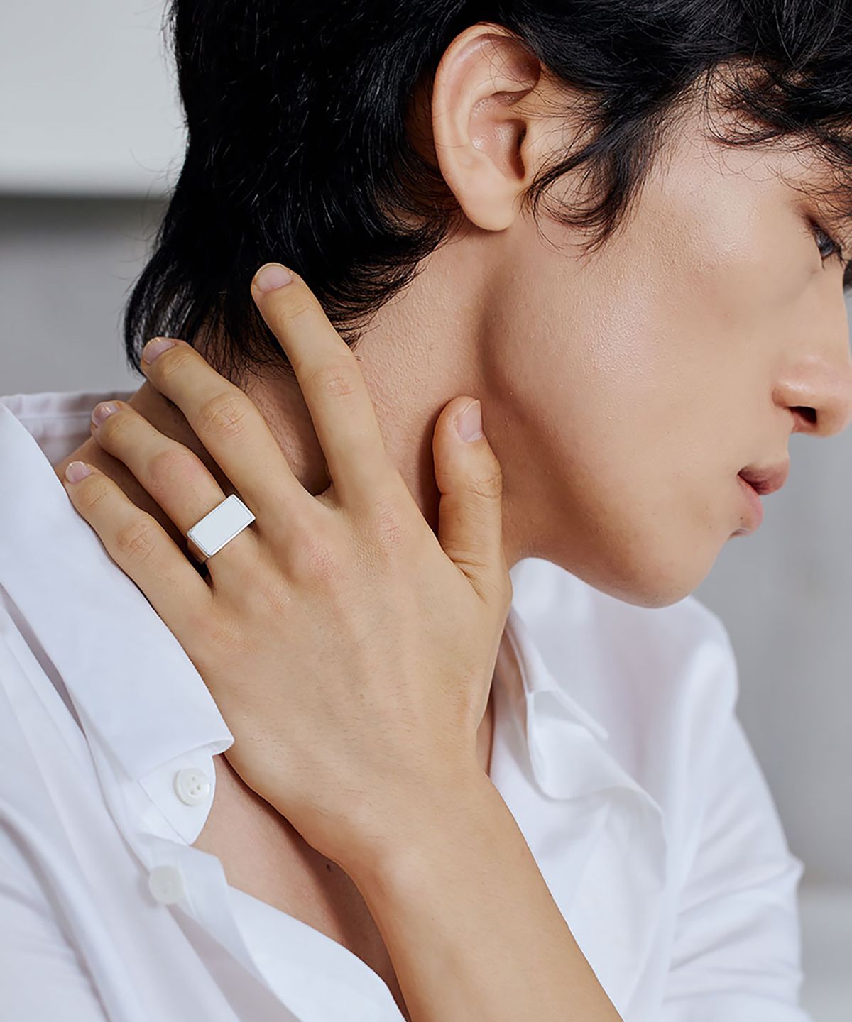 그라스마티네(GRASSE MATINEE) Rectangle Ring  White