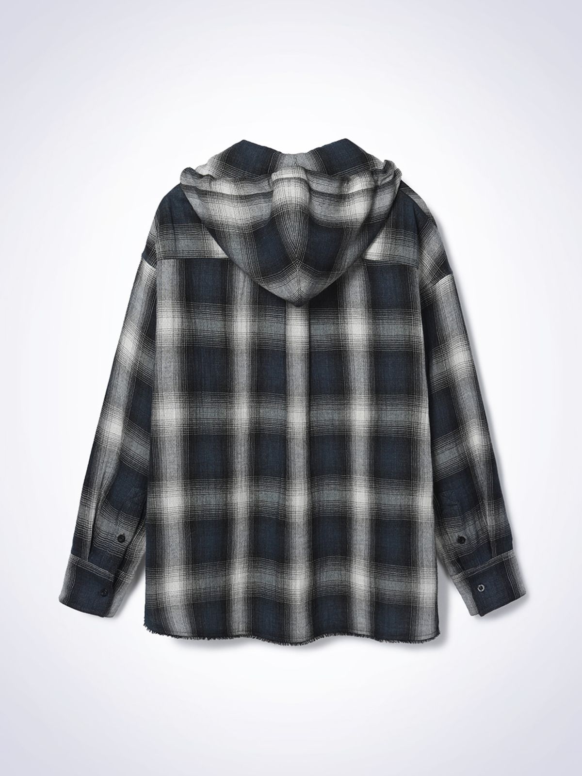 하우스공칠이씨(HAUS072C) CONNIE HOODIE CHECK SHIRT NAVY PT