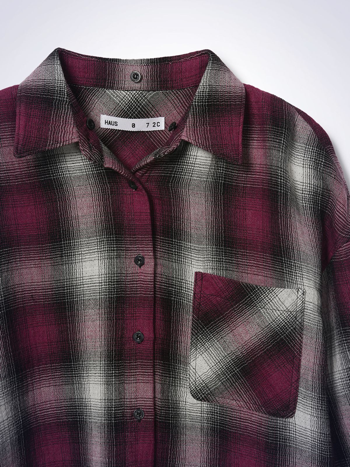 하우스공칠이씨(HAUS072C) CONNIE HOODIE CHECK SHIRT RED PT