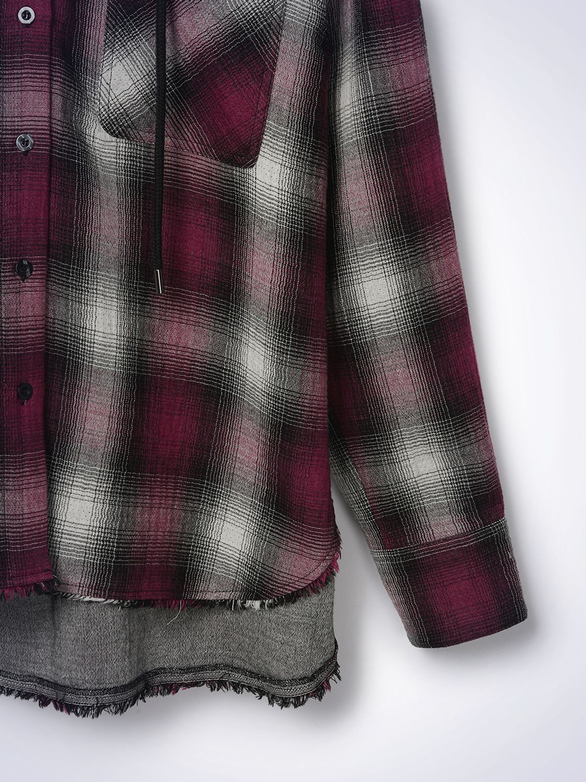 하우스공칠이씨(HAUS072C) CONNIE HOODIE CHECK SHIRT RED PT