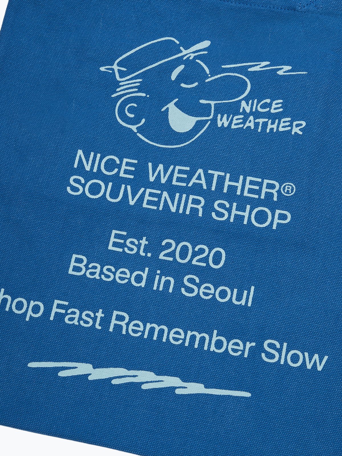 나이스웨더(NICEWEATHER) NW 수베니어 가이 토트백 (블루)