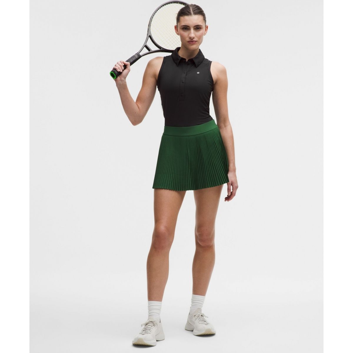 룰루레몬(LULULEMON) 퀵 드라이 슬리브리스 폴로 셔츠 스트레이트 헴 *로고  BLK