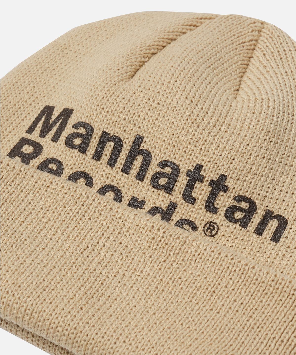 맨하탄레코즈(MANHATTAN RECORDS) MR Classic Logo Beanie - Beige