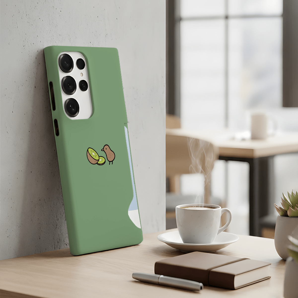 아칸(AKAN) 갤럭시 시리즈 세상에서 키위 카드슬라이드 케이스