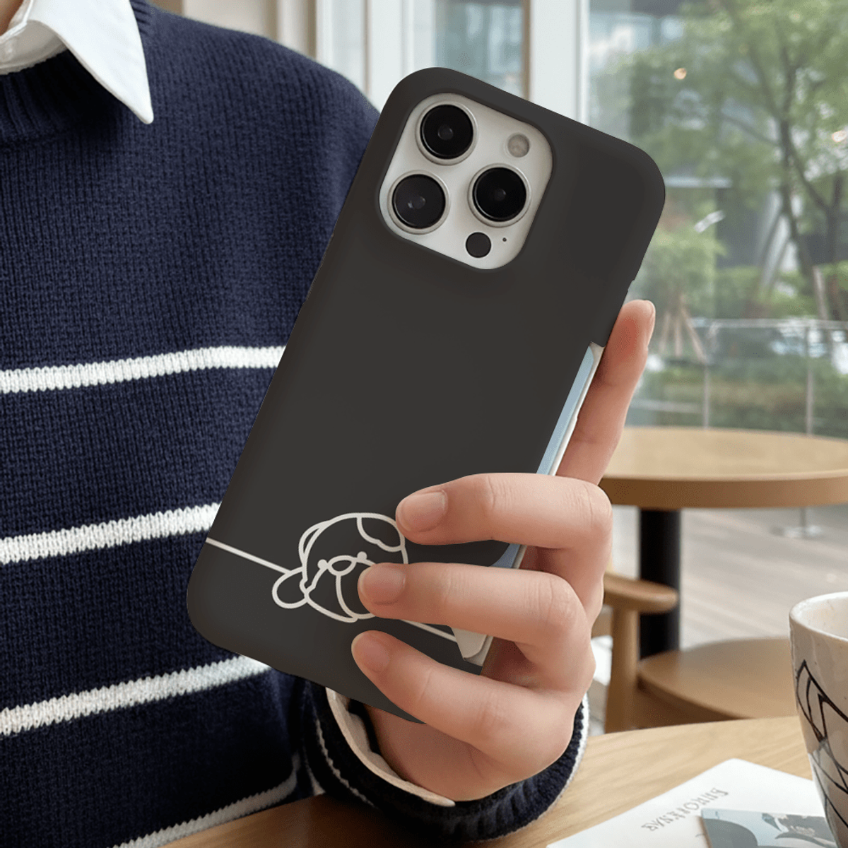 아칸(AKAN) 아이폰 시리즈 데이빗 심심땡구 카드슬라이드 케이스