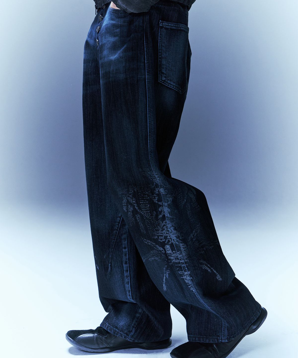 엔드릭스(EDLIX) Vintage lining printed denim (indigo blue)