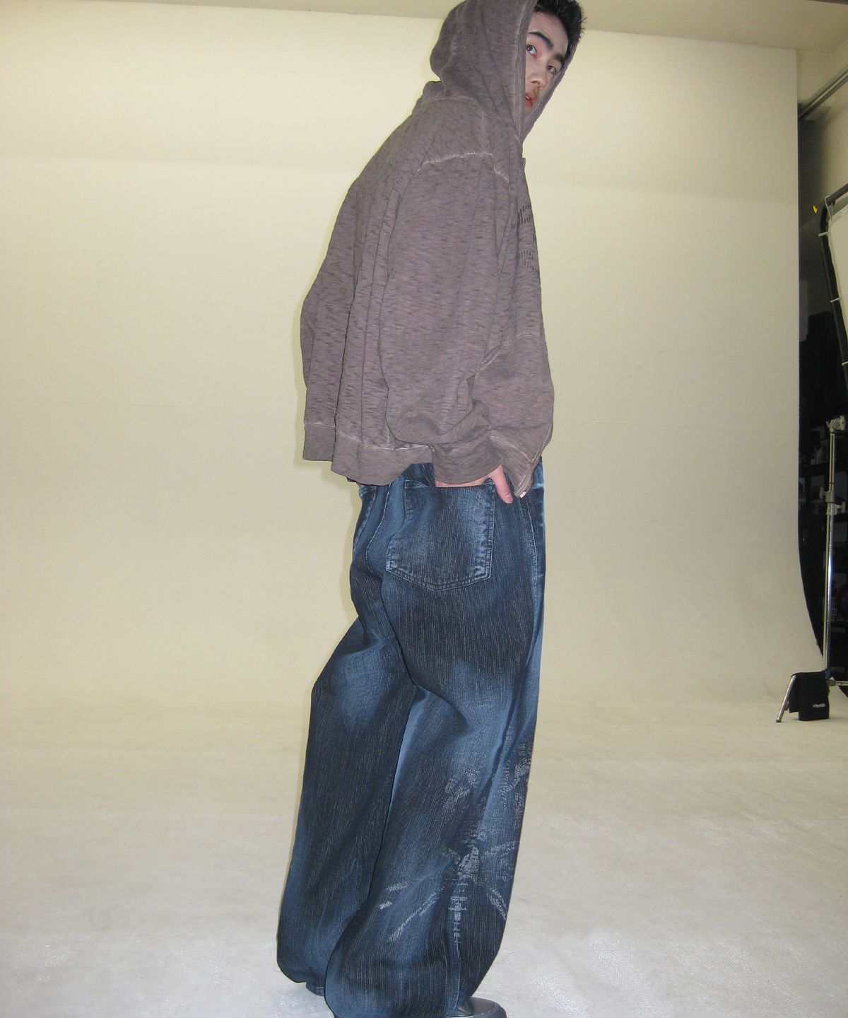 엔드릭스(EDLIX) Vintage lining printed denim (indigo blue)