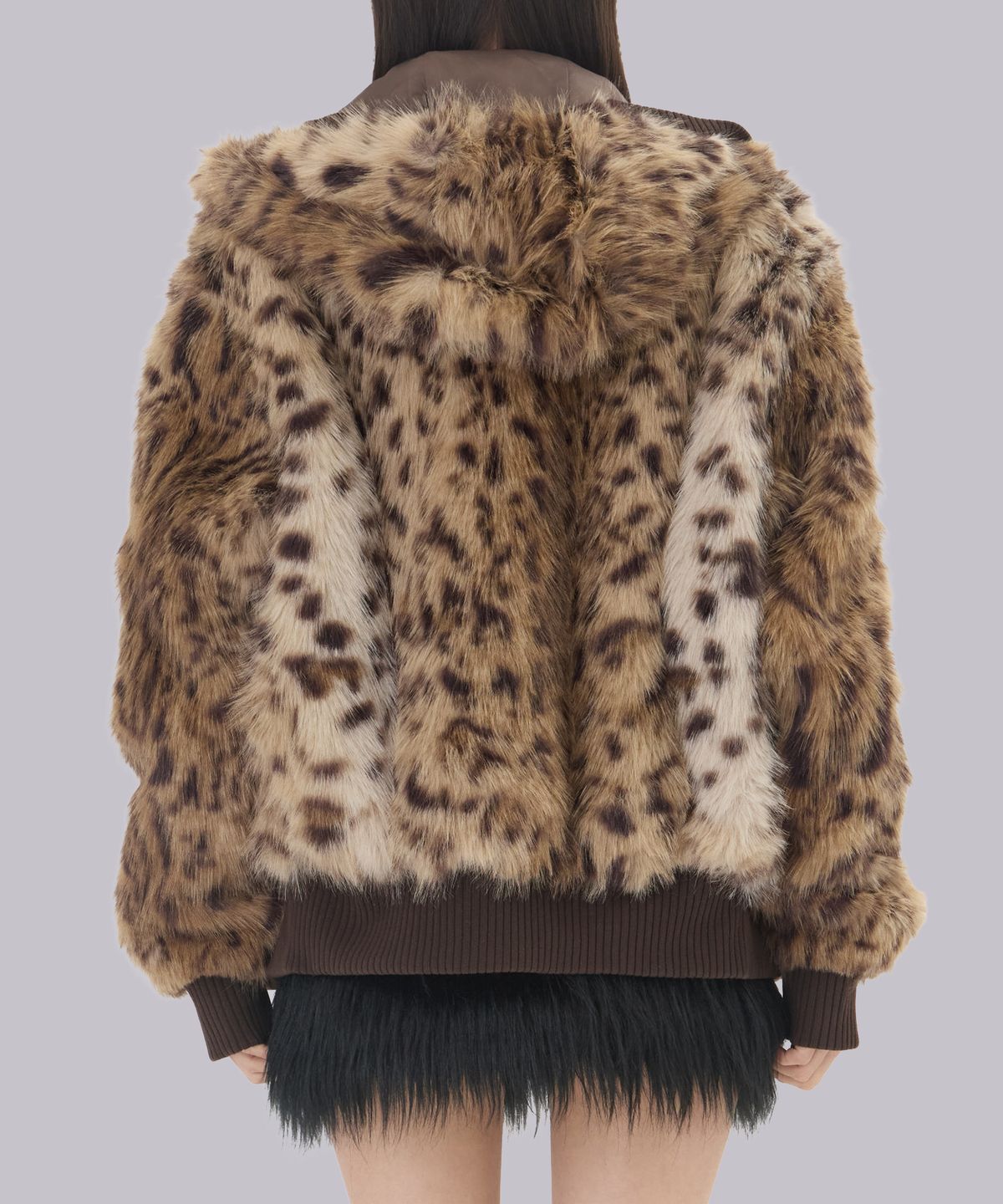 제이디드 런던(JADED LONDON) (U) 베어 레오파드 포 퍼 재킷 브라운 BEAR LEOPARD FAUX FUR JACKET BROWN