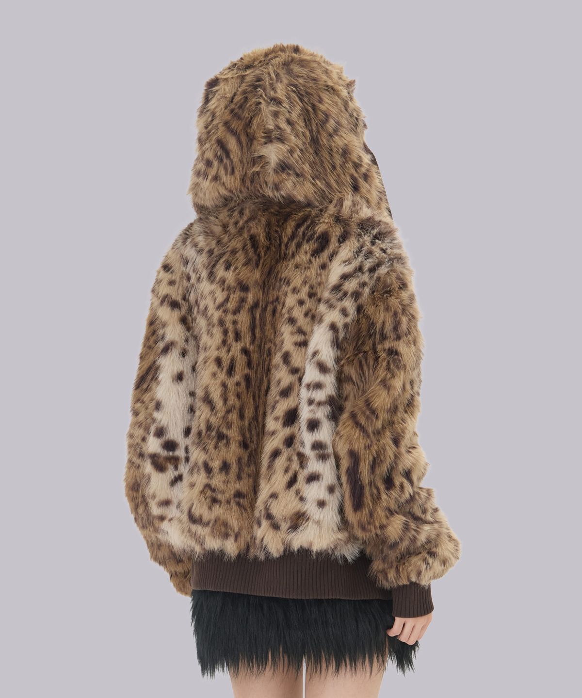제이디드 런던(JADED LONDON) (U) 베어 레오파드 포 퍼 재킷 브라운 BEAR LEOPARD FAUX FUR JACKET BROWN