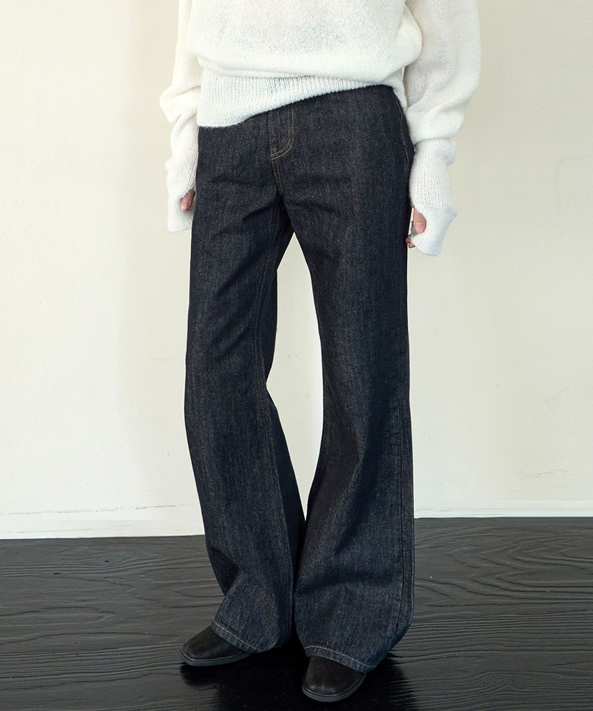 위메농(OUI MAIS NON) Timeless raw denim pants