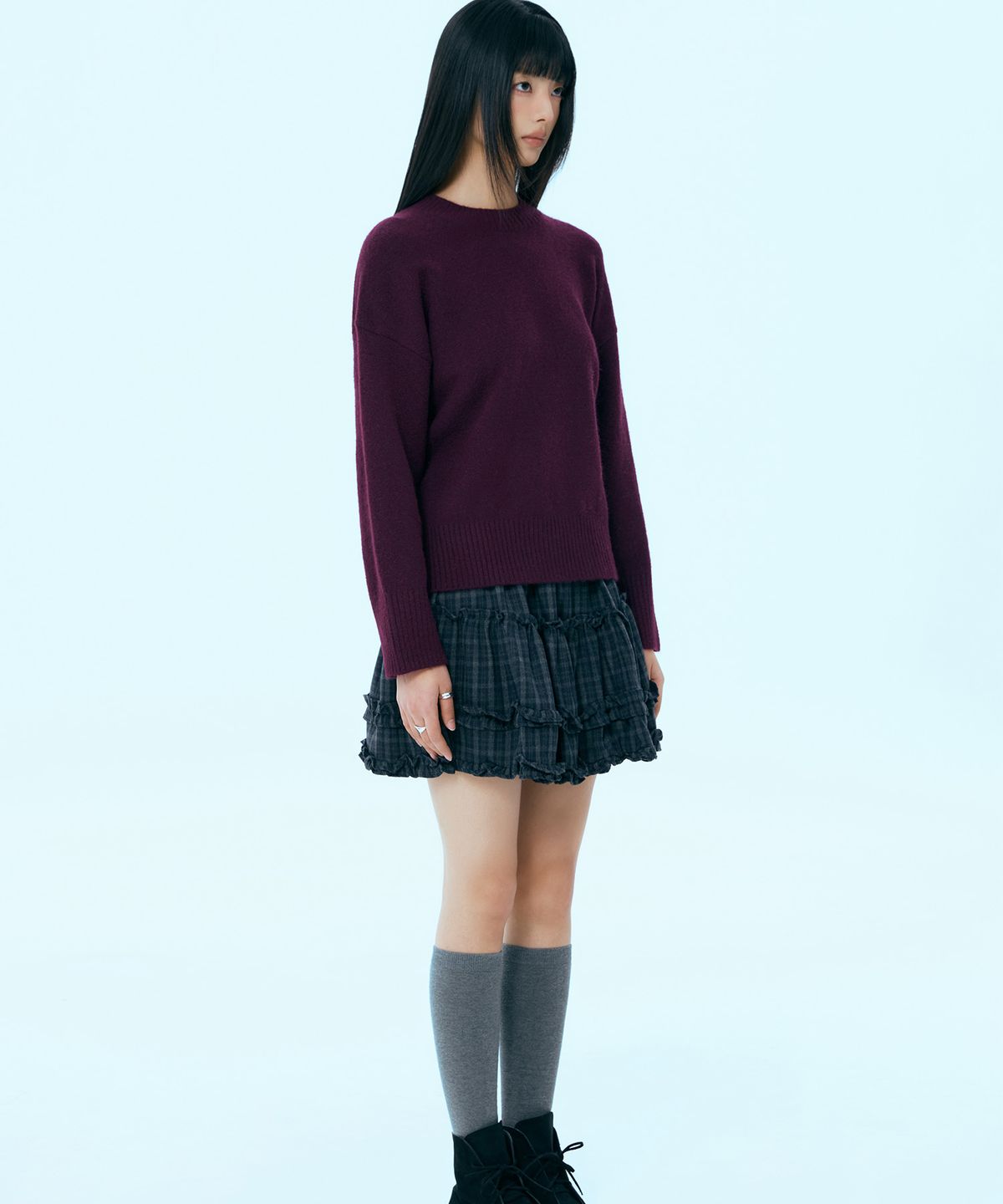 미쏘(MIXXO) 체크 미니스커트_MIWWHG34SS