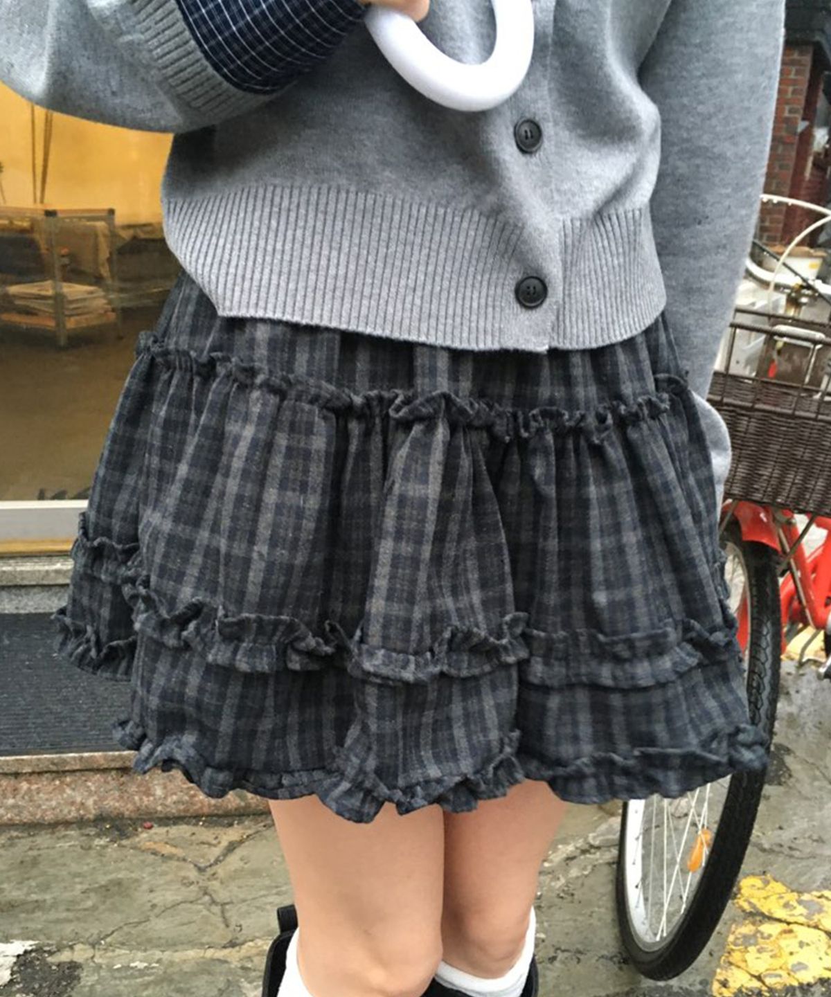 미쏘(MIXXO) 체크 미니스커트_MIWWHG34SS