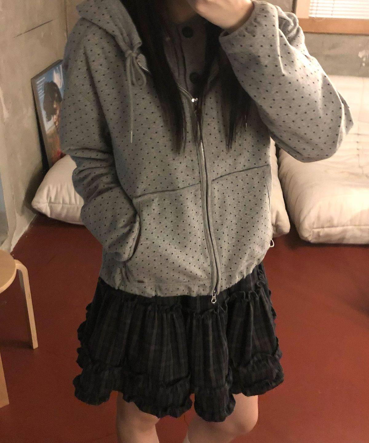 미쏘(MIXXO) 체크 미니스커트_MIWWHG34SS