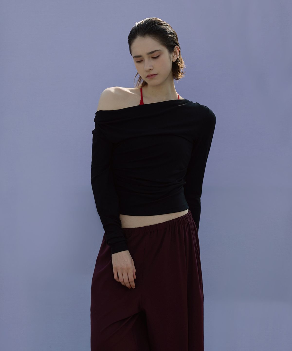 데비웨어(DEVIWEAR) 드레이프 투웨이 롱슬리브 DEVI-T0143-블랙