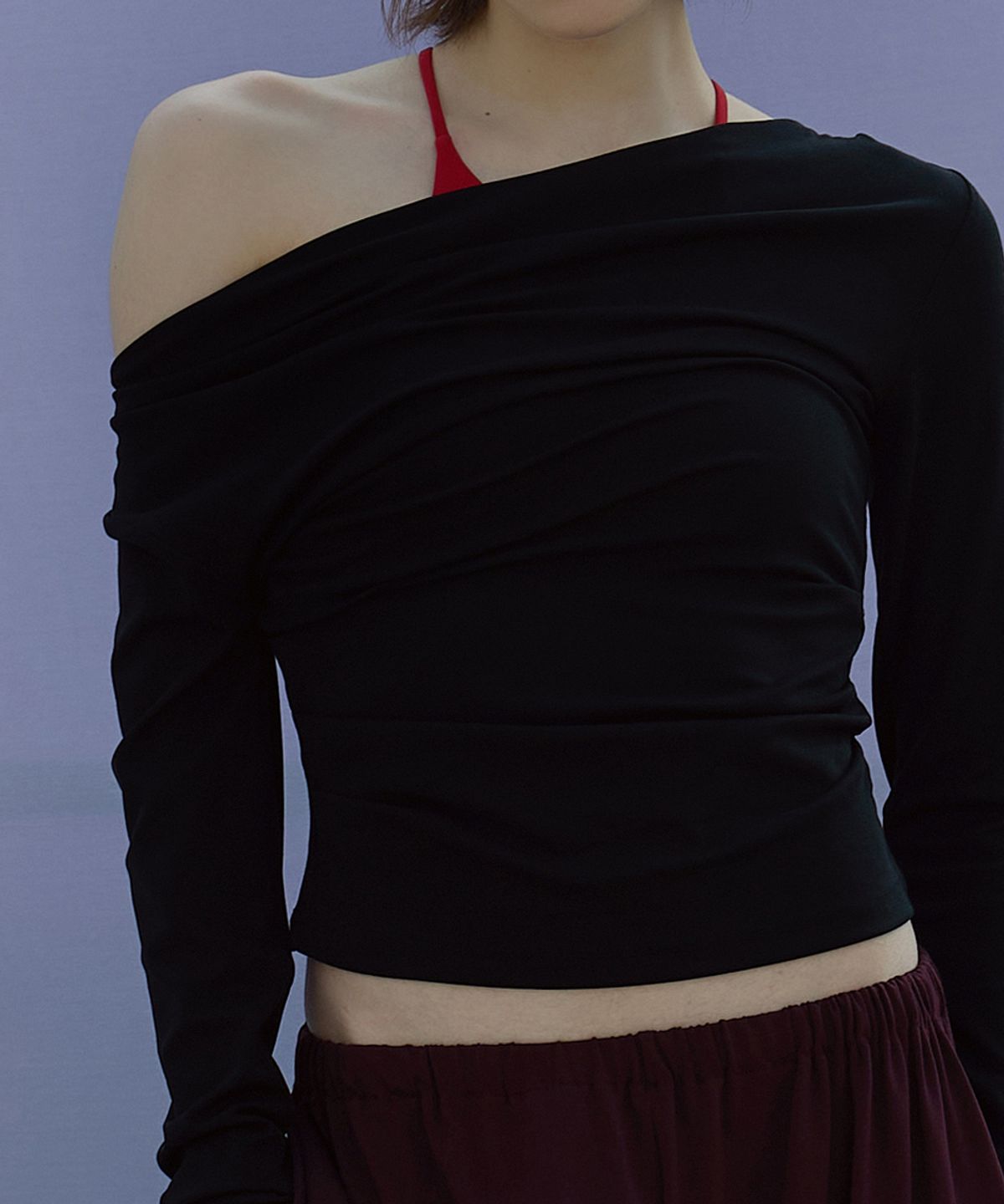 데비웨어(DEVIWEAR) 드레이프 투웨이 롱슬리브 DEVI-T0143-블랙