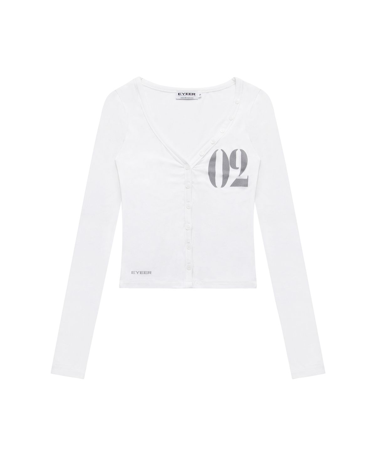 이와이이알(EYEER) 02 Logo Button Long Sleeve - White