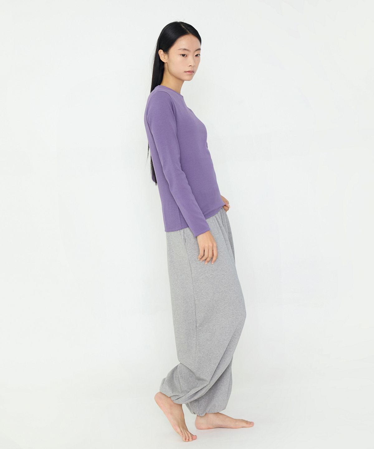 데비웨어(DEVIWEAR) [DO] 소프트 라운드넥 티셔츠 DEVI-DO1002-퍼플